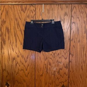 Outback Red Womens Shorts Size 14 Navy Blue Eyelet Embroidered Cotton Lined